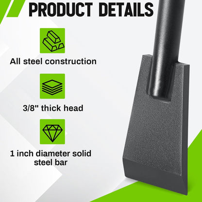 69 Inch Tamping and Digging Bar Steel Bars Post Hole Digger Tamping Bar (Black)