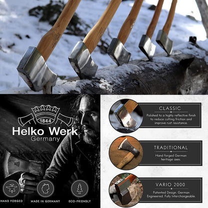 1844 Helko Werk Germany Classic Tasmania Competition Axe - Made in Germany Timber Sporting, Wood Chopping, Racing for Timber Sport - Head 4lbs, Handle 31in (Tasmania) #10498