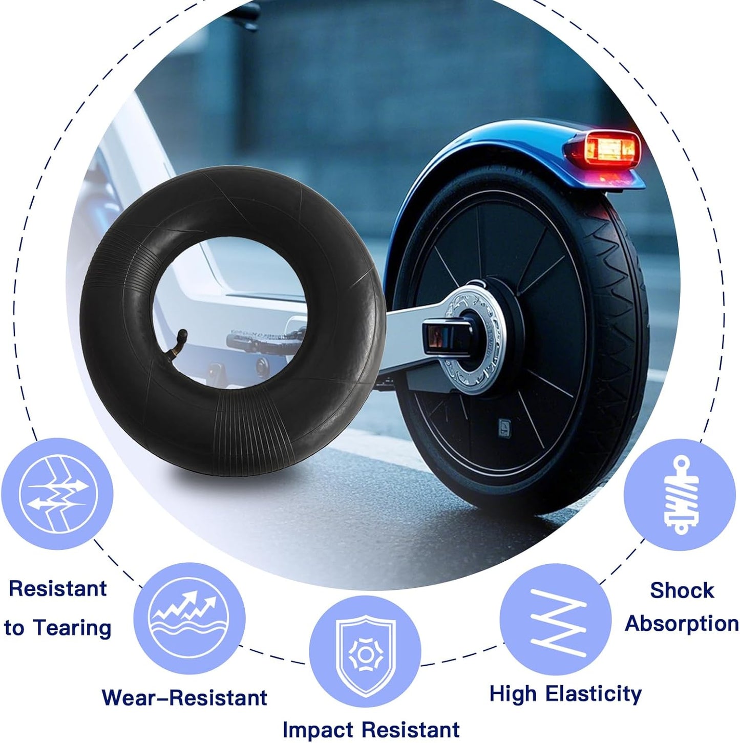 2 Pack 4.10/3.50-4 Inner Tube with Bent Valve Stem 4.10 3.50-4 Tubes for Wheelbarrows, Mowers, Hand Trucks, Yard Trailers