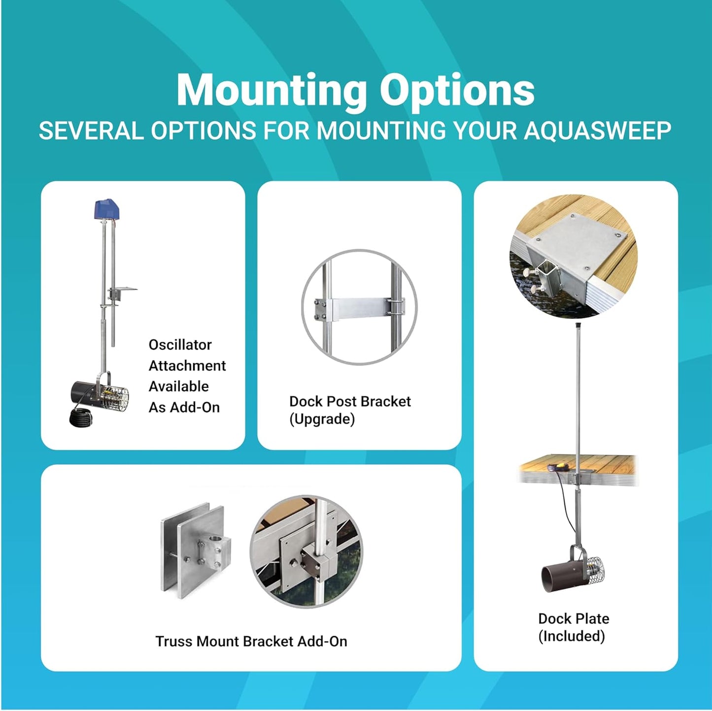 Scott Aerator 3/4 Horse Power 115V Muck Blaster Dock Mount with 50 ft Power Cord| 3/4 Horse Power Aquasweep | Water Circulator | Water Agitator | Water Mover | Muck Blower