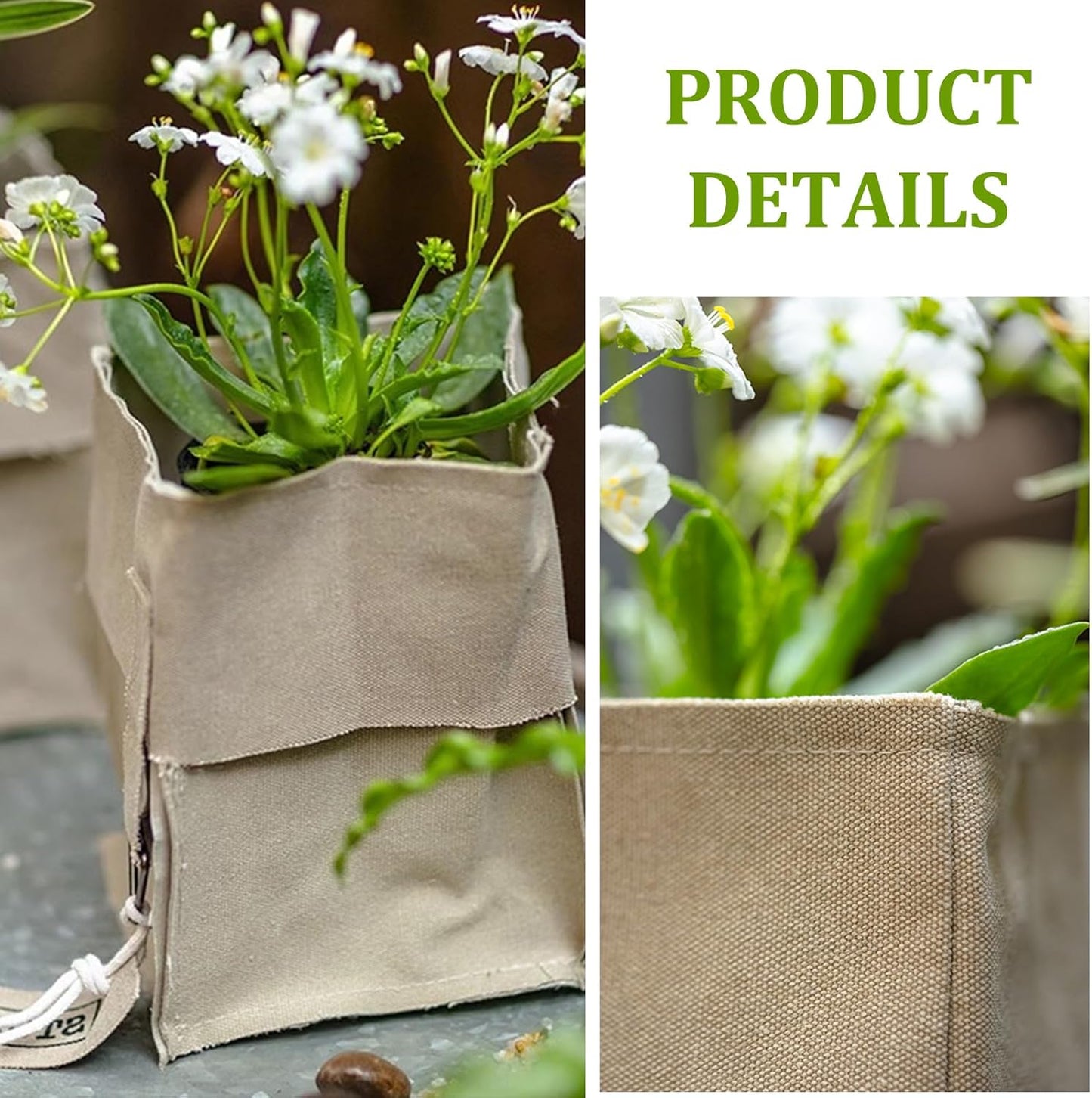 Durable Canvas Plant Pot, Creative Fabric Planter for Succulents, Indoor and Outdoor Flower Pots, Stylish Canvas Planters for Gardening and Home Décor