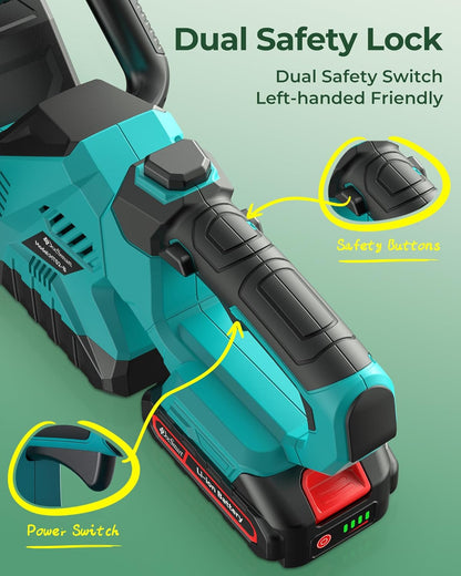 20'' Hedge Trimmer Cordless with Battery, Electric Handheld Bush Clipper with 2 Pack Rechargeable Batteries, 3000RPM 180° Rotatable Head, 2/3'' Blade Gap