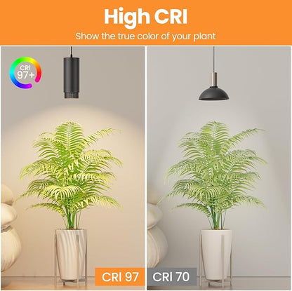 Remote Control Hanging Grow Lights for Indoor Plants, 30W Hanging Plant Light with Auto On/Off Timer, Full Spectrum LED Grow Light 3000K-5000K, Dimmable Plug in Pendant Hanging Lights, Black