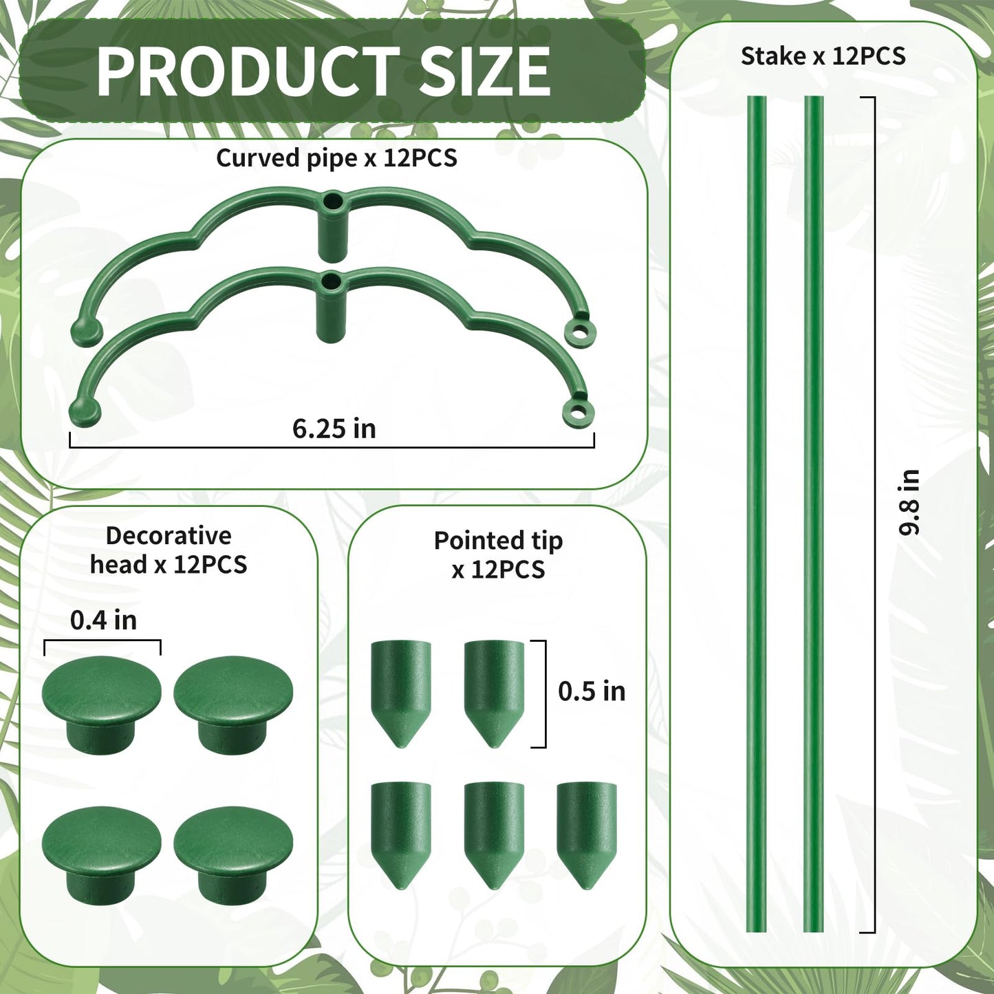 Moiggonoy 12 Pack Plant Support Stakes Sets - Versatile Plant Cages, Stackable Garden Flower