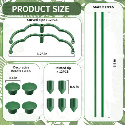 Moiggonoy 12 Pack Plant Support Stakes Sets - Versatile Plant Cages, Stackable Garden Flower