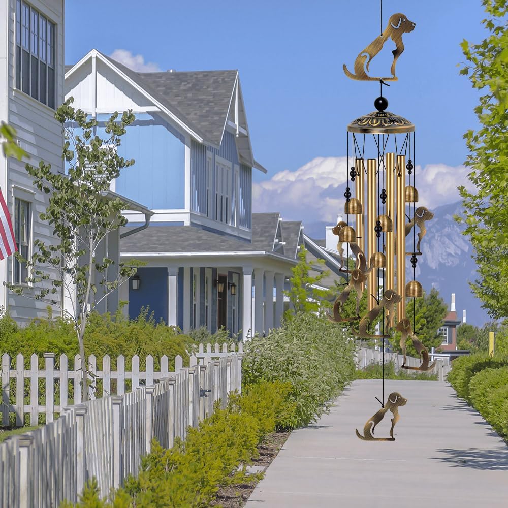 Outdoor Dog Wind Chimes Decor, Mobile Blessing Wind Bells Decorate, Sympathy Wind Catcher, Memorial Gifts for Mom, Grandma, Woman (Housewarming/Outside/Indoor/Home/Room/Porch/Yard/Garden Decoration)
