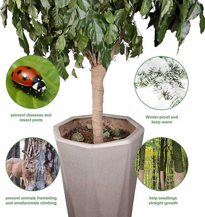 Agfabric Natural Burlap Fabric Roll,62 inch X 10 Feet Tree Wraps for Winter,Burlap Plant Covers for Trees and Shrubs Winter Protection,Garden Fabric