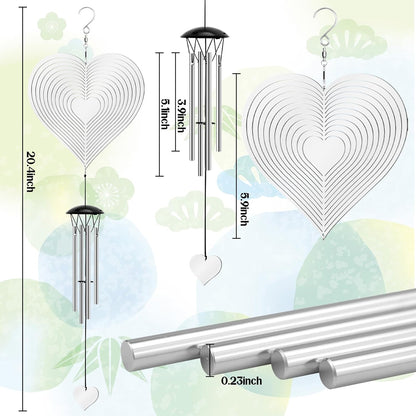Wind Chimes with Heart Wind Spinner, Outdoor Garden Decor Wind Spinner for Women, Mom, Retirement, Teacher, Parents Birthday, Memorial, Garden Porch Patio Home Decor