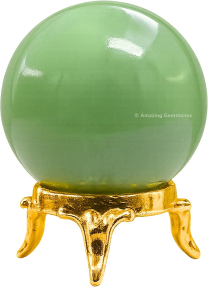 Amazing Gemstone Green Aventurine Crystal Ball with Stand - 2 Inches Crystal Sphere Meditation Balls for Witchcraft and Decorative Balls