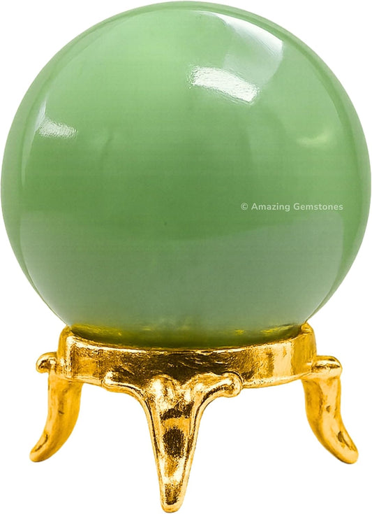 Amazing Gemstone Green Aventurine Crystal Ball with Stand - 2 Inches Crystal Sphere Meditation Balls for Witchcraft and Decorative Balls