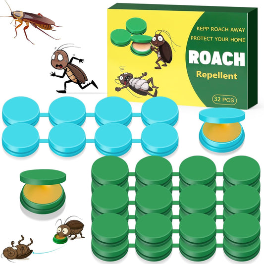 32 Pack Cockroach Gel Bait, Effective Cockroach Repellent and Gel for Quick Elimination of Indoor Roach Nests, Get Rid of Roaches Permanently Indoor Outdoor, Long-Lasting