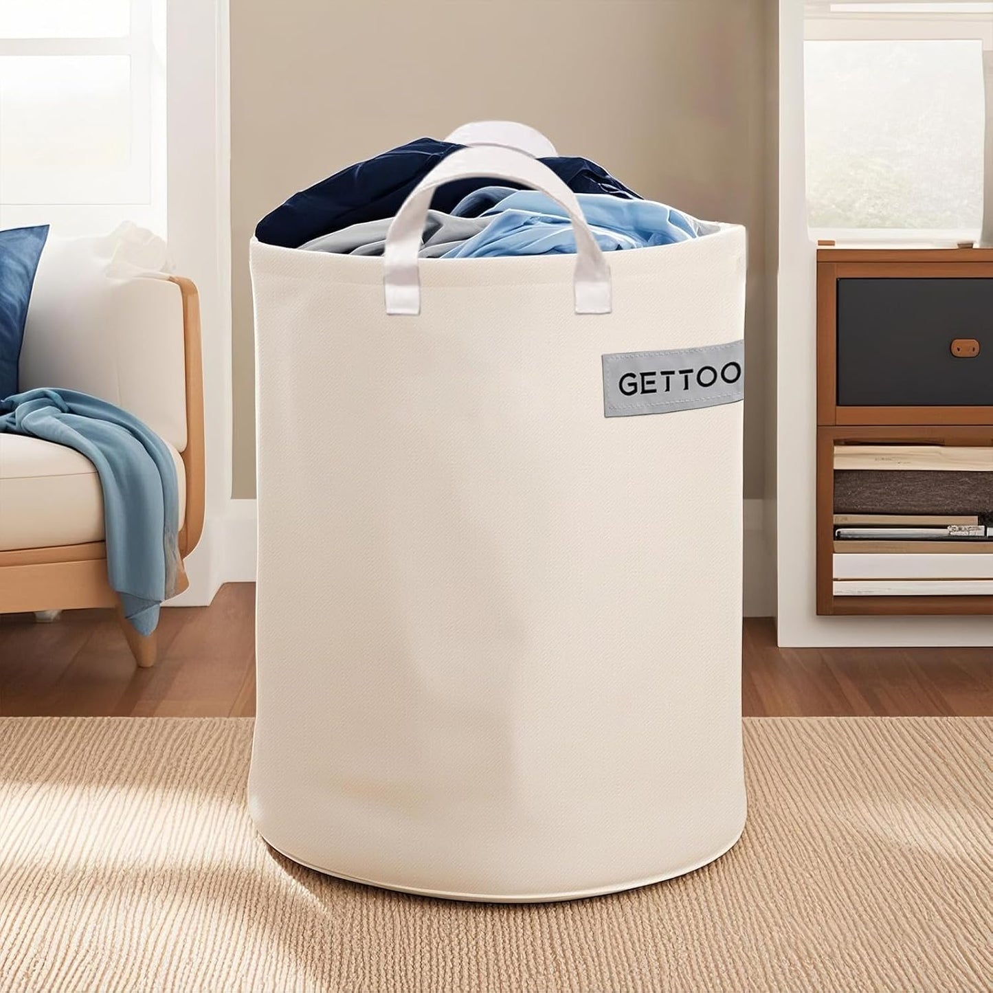 Lawn Bags for Yard Waste | Heavy-Duty Collapsible Leaf Bag, 20 Gallon Reusable Garden Clippings Container & Outdoor Trash Can with 2 Carry Handles (Middle)