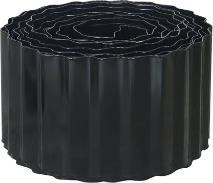 Corrugated Metal Garden Edging, 4"×20Ft Landscape Edging Border for Lawn, Flower Bed, Garden Fence, Paver Edging, Metal Garden Edging for DIY Borders and Landscaping, Black