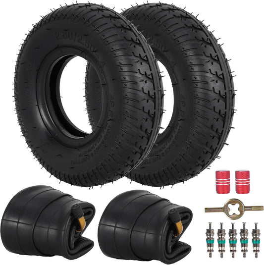 2.80/2.50-4" Tire and Inner Tube Compatible with Utility Cart Dolly Hand Truck Wheelbarrows Trolly