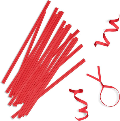 APQ Red Metallic Twist Ties for Bags, 6 inches. 2000 Pack Plastic-Coated Bread Twist Ties for Treat Bags. Reusable Bread Ties. Light Metallic Twist Tie. Heavy-Duty Twisty Ties for Bags