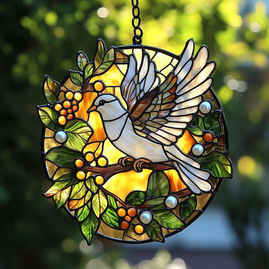 Peaceloving Dove Acrylic Suncatcher Stained Glass Effect Window Car Hanging Christmas Ornament