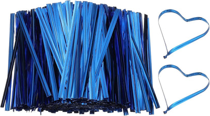 PATIKIL Bag Twist Ties 3 Inch, 800 Pcs Metallic Bread Ties for Treat Plastic Bags Gift Wrapping Candy Coffee Bag Plant Party Cake Favor, Blue