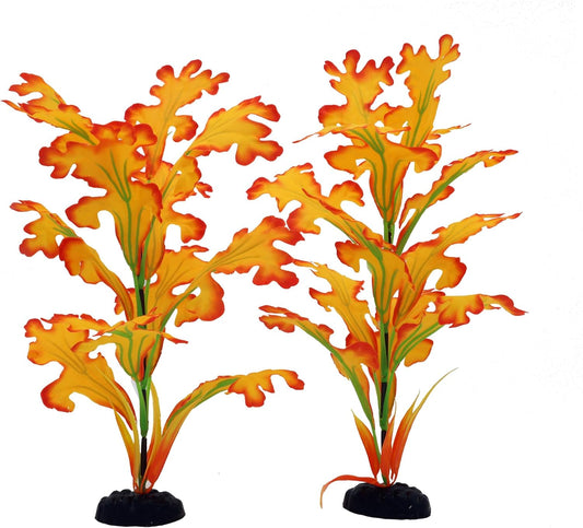 2-Pack 12 Inch Aquarium Silk Aquarium Plants, Artificial Plastic Plant for Small Tank, Goldfish