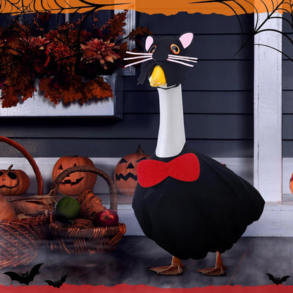 Outus Halloween Goose Outfits Funny Black Cat Outfit for Porch Goose 23inch Lawn Geese Cat Clothes Holiday Costume for Halloween Outdoor Yard Garden Decor