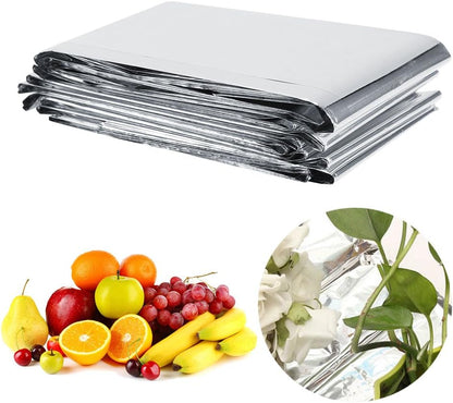 Haofy Silver Reflective Mylar Film Covering Foil Sheets for Garden Greenhouse, Effectively Increase Plants Growth, 82.7 * 61 in/210 * 155 cm