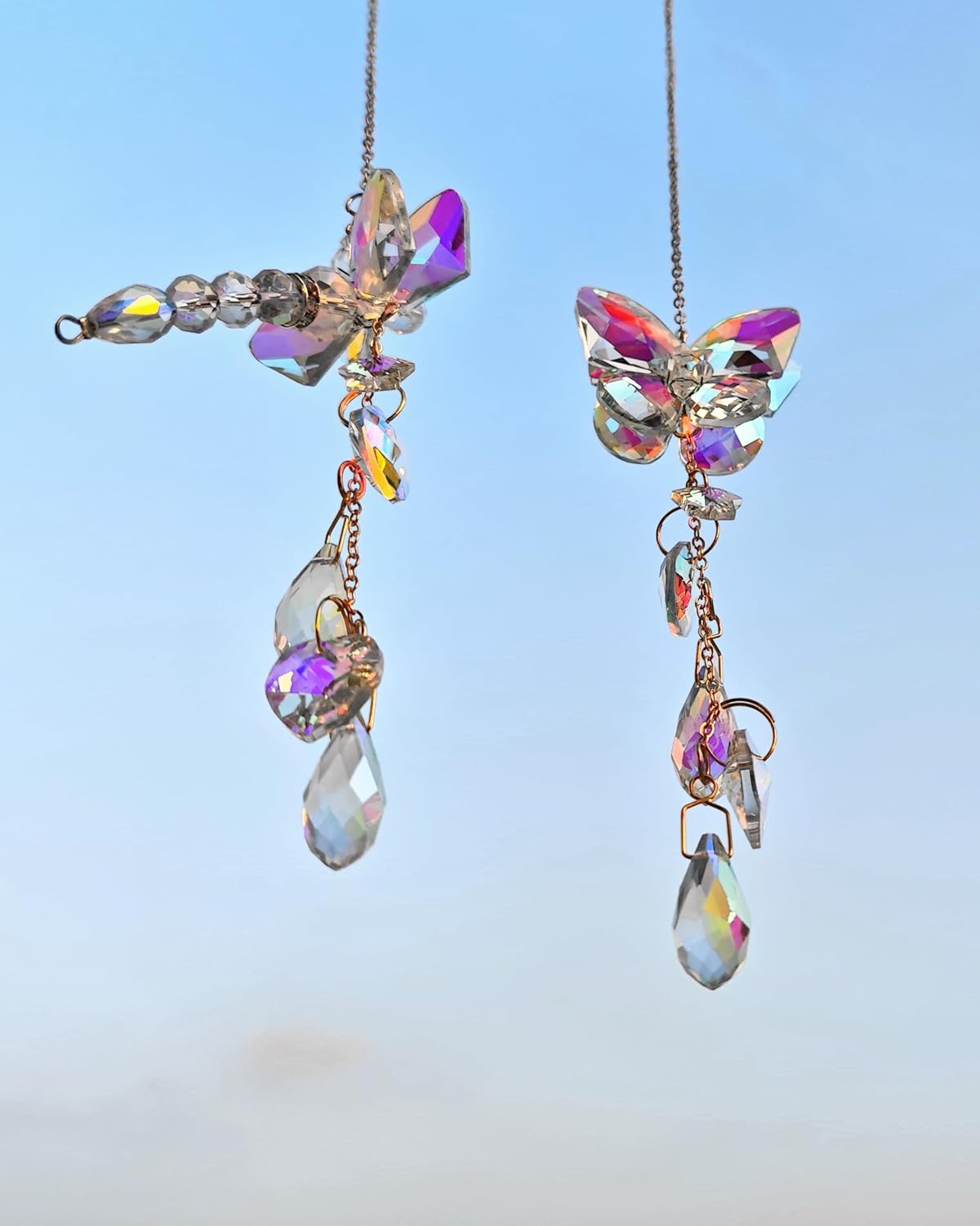 Sun Catchers Indoor Window Hanging Crystal Beads Dragonfly Prism Suncatcher Ornament Rainbow Maker Home Decor, Dragonfly