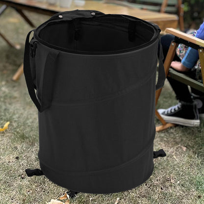 Zunate Collapsible Garden Waste Bag, 24 Gallon, Reusable Outdoor Trash Can with Lid