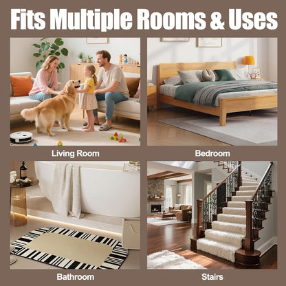 Premium Rug Grippers & Carpet Tape – 24PCS Square Anti-Slip Pads for Area Rugs, 3.9 Inch, Prevent Curling & Sliding, Ideal for Hardwood, Tile, Marble, and Laminate Floors