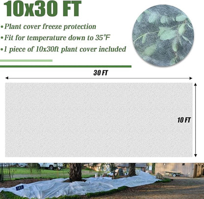 Plant Covers Freeze Protection, 10FT x 30FT 0.9oz Reusable Floating Row Cover Plant Blankets Frost Cloth for Clod Winter Frost Sun Pest Protection