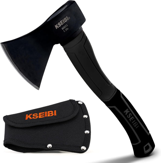 KSEIBI Wood Axe, 274151 Small Outdoor Camp Hatchet 14 Inch for Splitting and Kindling Wood, Forged