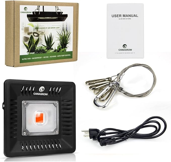 Full Spectrum LED Grow Lights for Indoor Plants, CANAGROW Waterproof COB Outdoor Grow Light, Plant Growing Lamps Refugium Light for Saltwater Aquarium, Heating Lamps for Plants Seeding, Veg, Blooming