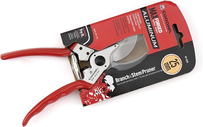 Corona BP 4250 Forged Steel Aluminum Handles Bypass Hand Pruner - 1 inch Cut Capacity Stem and Branch Garden Shears, Red (Pack of 6)