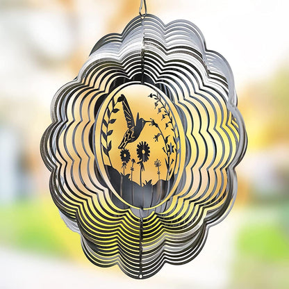 VP Home Hummingbird Kinetic Wind Spinner for Yard and Garden Wind Spinner Outdoor Metal Large Hanging Hummingbird Decor 3D Garden Art Wind Sculpture Spinners Kinetic Art Decorations
