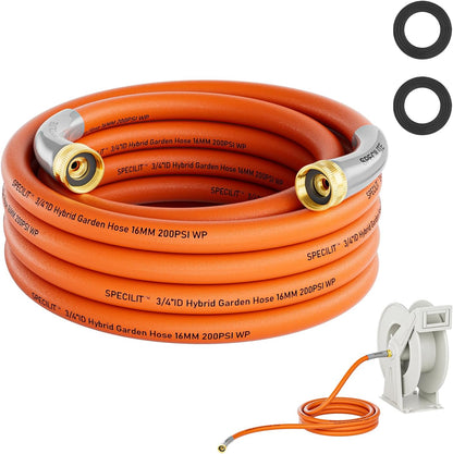 SPECILITE Garden Water Hose 15 ft x 3/4 in with Female to Female Connector, Small Leader Hose for Hose Reel, Heavy Duty, Flexible & Lightweight, Water Pipe, Outdoor Water Hose Extension Adapter