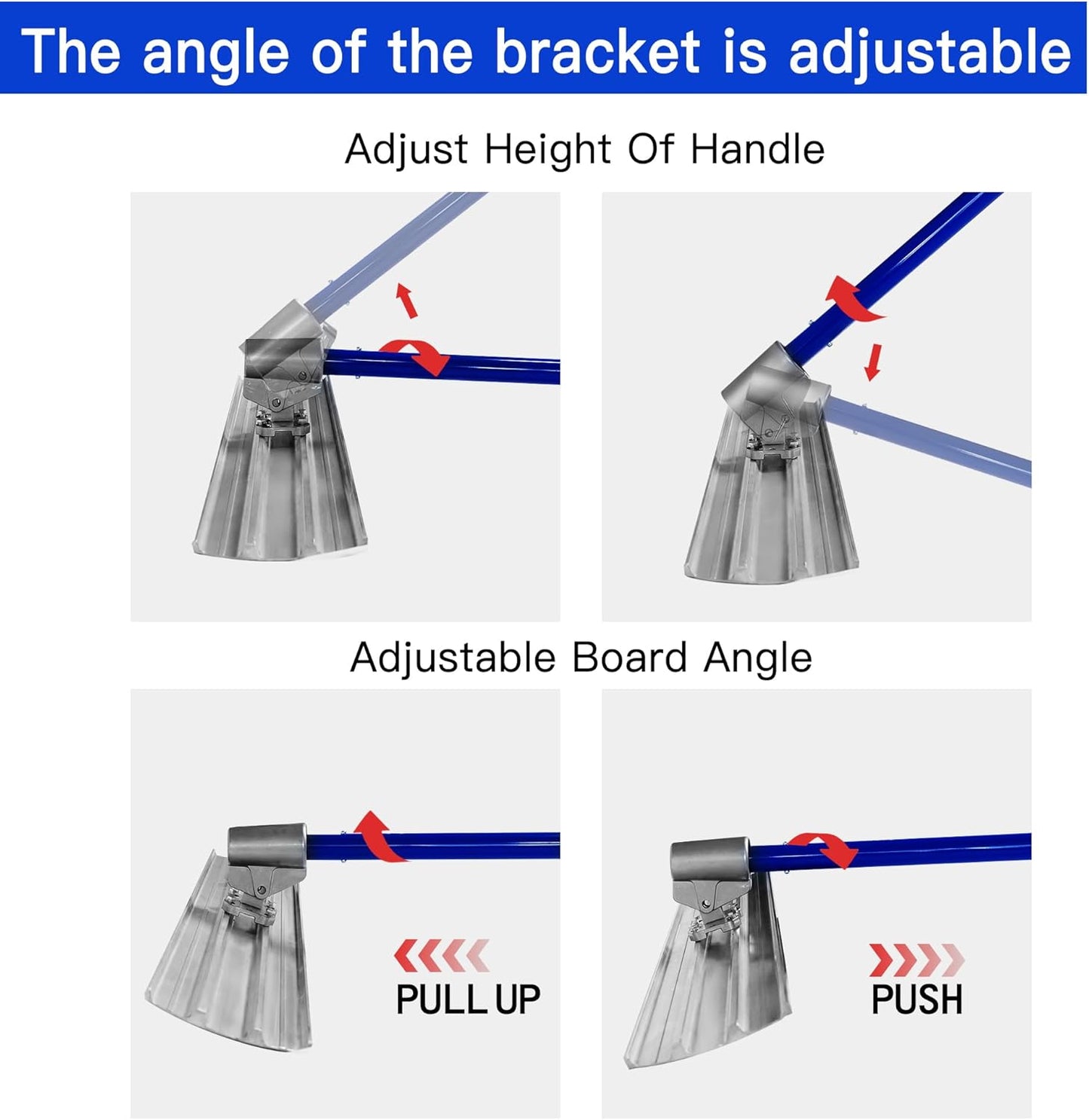 Bull Float Aluminum Magnesium Alloy Concrete Float 48"x8" Round End Board Kit trowel Tool Cement Tools Float Bracket Concrete Tools Finishing With 57" Handle x4 VOYAR