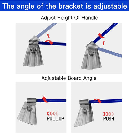 Bull Float Aluminum Magnesium Alloy Concrete Float 48"x8" Round End Board Kit trowel Tool Cement Tools Float Bracket Concrete Tools Finishing With 57" Handle x4 VOYAR