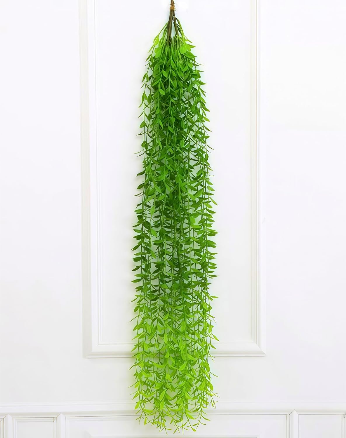 5 Pack Artificial Hanging Willow Vine (3.3ft) - Fake Greenery Plants for Indoor/Outdoor Decor, Wedding & Photography - Green Tail Design (No Basket Included)