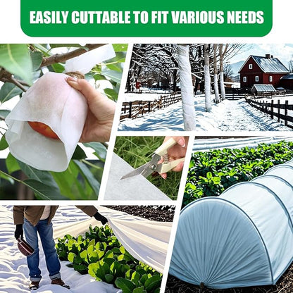 Frost Covers Protection for Outdoor Plants 10Ft x 50Ft, Plant Blankets Freeze Cloths for Spring, Horticultural Fleece for Trees/Raised Beds/Vegetables/Shrubs (1.2 oz/yd², White)