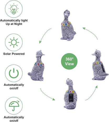 Porch Goose Statues for Garden Decor: Outdoor Sculpture for Lawn Patio Yard Balcony Ornaments - Gifts for Mother Grandma Women(Gray)