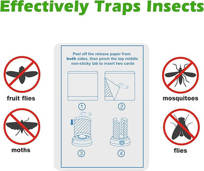 30-Pack Double-Sided Sticky Refill Cards for 360° UV Light Fly Trap – Easy-to-Replace Adhesive Sheets for Effective Insect Trapping