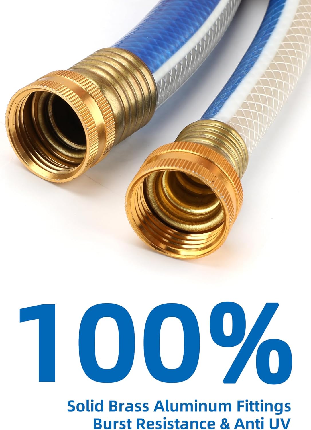 Short Leader Blue Garden Hose 3/4 in. x 15 ft.-Kink Free, Leakproof, Flexible -Heavy Duty Durable Lightweight Water Pipe for Commercial Use, Lawn Care & Equipment Connection - Male to Female Fittings