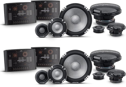 Alpine R2 Speaker Bundle - Two Pairs of R2-S653 6.5" R-Series Pro High-Resolution 3-Way Component