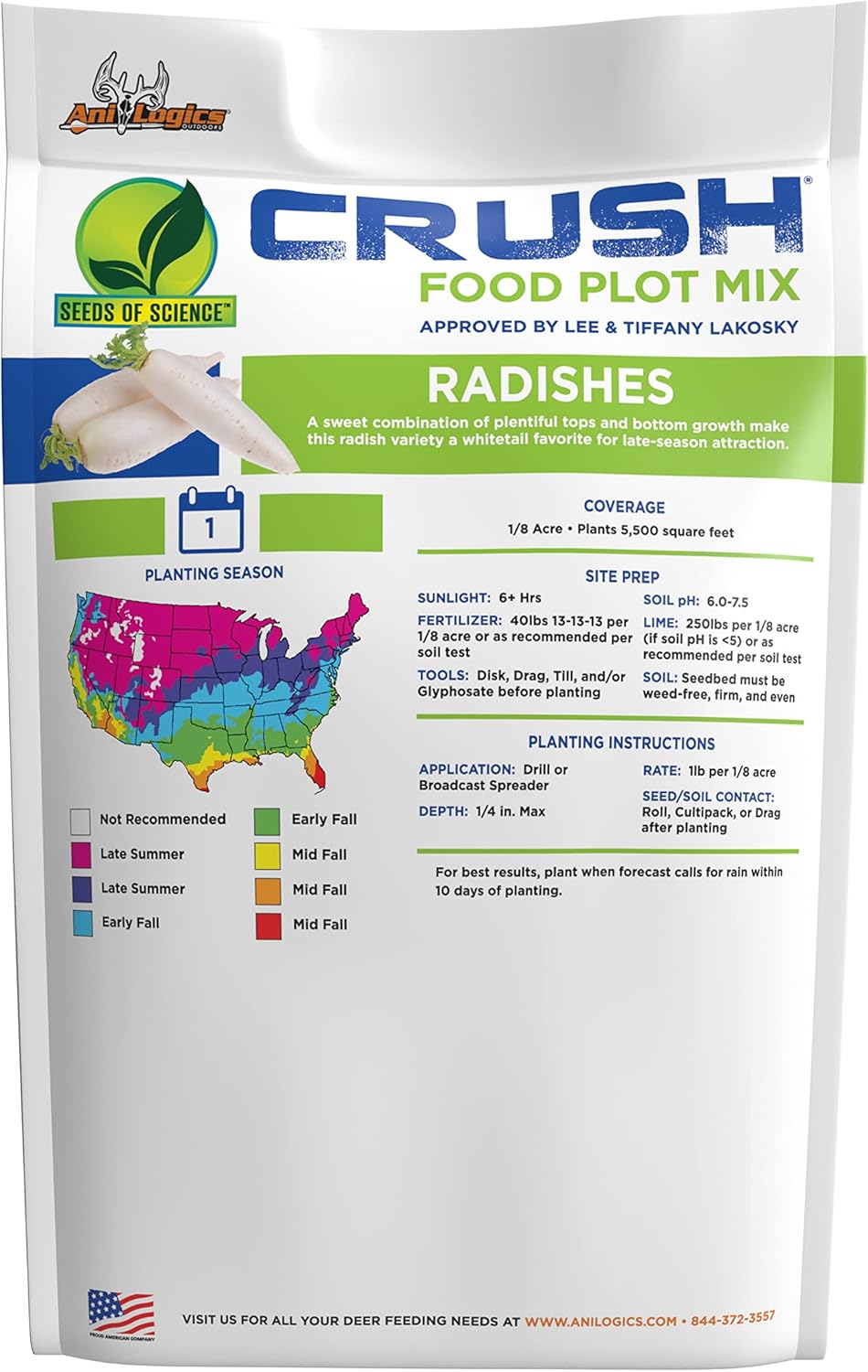 Crush Seeds of Science Food Plot Seed - Radishes 1lb - 3 Pack