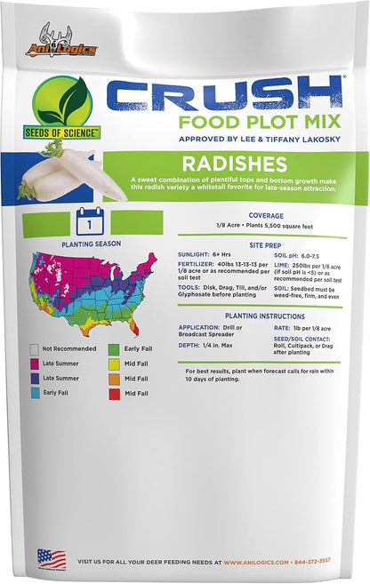 Crush Seeds of Science Food Plot Seed - Radishes 1lb - 3 Pack