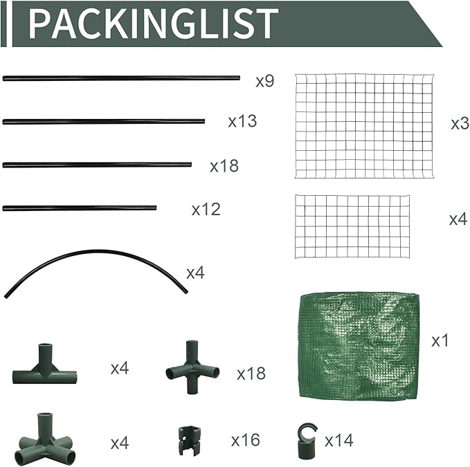 4-Tier Mini Greenhouse, 40 x 18 x 63 inch Steel Frame and PE Cover Plastic Plant Rack Stand Green House with Plant Repotting Mat for Indoor & Outdoor Use (Clear and Green)