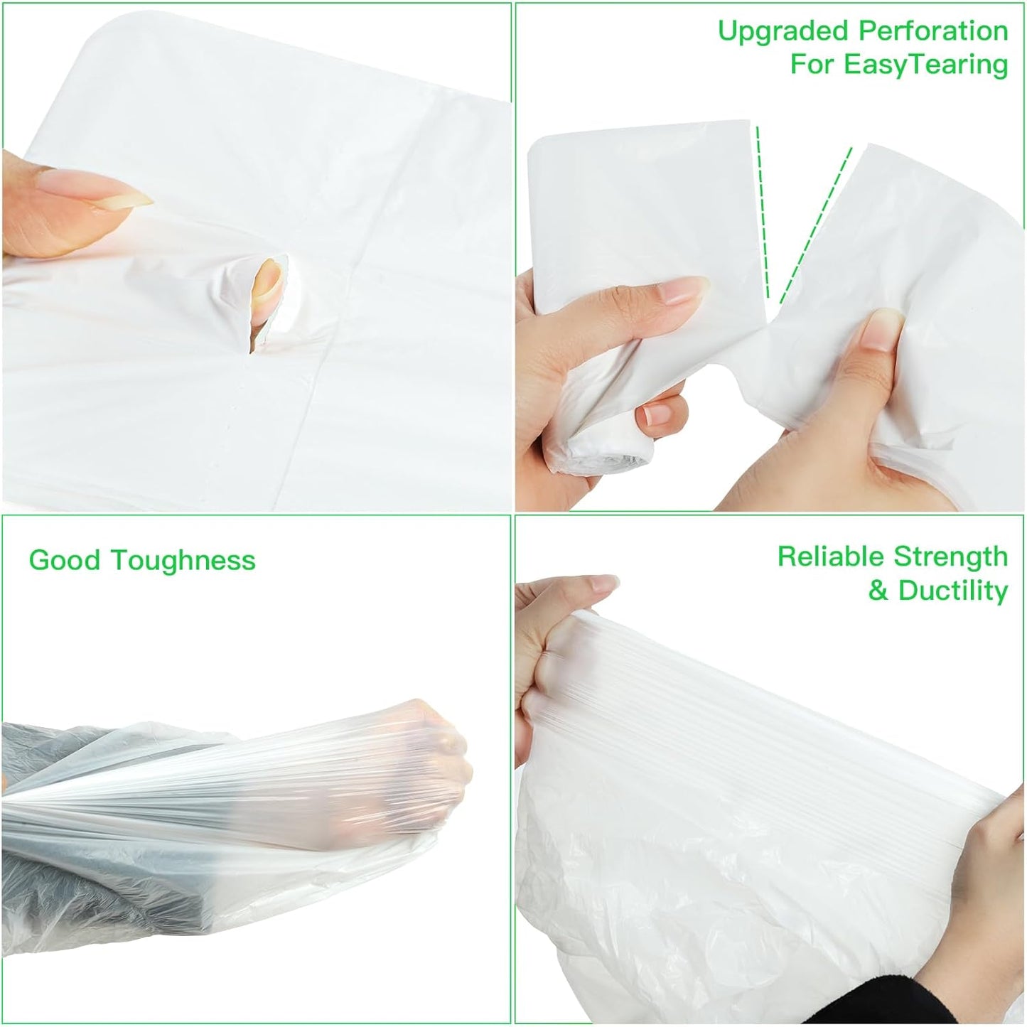 Trash Bags 13+ Gallon Tall-Kitchen - Inwaysin 75 Counts Compostable Garbage Bag Unscented Clear White Bulk Recycled Waste Basket Liners Strong Thick for Bathroom Outdoor Yard Can