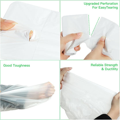 Trash Bags 13+ Gallon Tall-Kitchen - Inwaysin 75 Counts Compostable Garbage Bag Unscented Clear White Bulk Recycled Waste Basket Liners Strong Thick for Bathroom Outdoor Yard Can