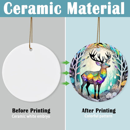 Colorful Ceramic Elk Christmas Ornament, Elk Ornaments for Christmas Tree, Holiday Decorations, Christmas Decor, Elk Gifts, Christmas Ornament Gift Ideas