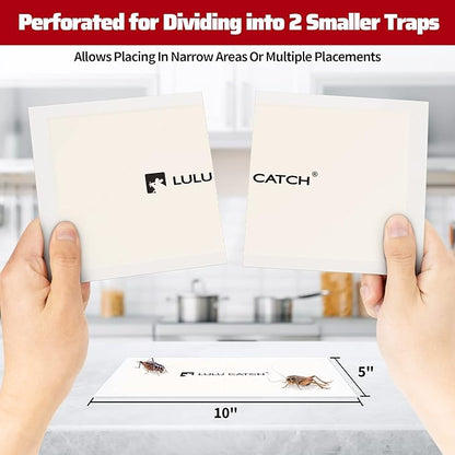 LULUCATCH Cricket Insect Glue Traps - 36 Pack Bug Sticky Traps, Large & Adhesive Spider Scorpion Trap with Pre-Baited Attractant, Highly Effective Glue Boards Indoor, Non-Toxic, Pet Safe Pest Control