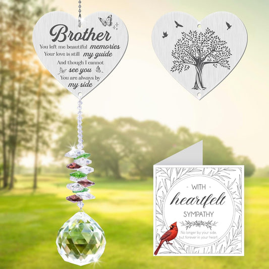 Sympathy Gifts for Loss of Brother,Memorial Crystal Suncatcher,Memorial Gifts for Loss of