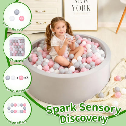 TRENDPLAY Plastic Balls for Ball Pits 2.2 Inch, Pack of 50 100 200 500 Hollow Balls, Perfect for Toddler Baby Pools,Party,Festival Decoration